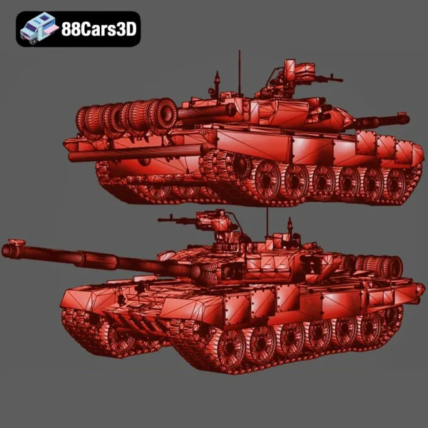 T 90 Main Battle Tank 3D Model Modern Russian Armored Vehicle