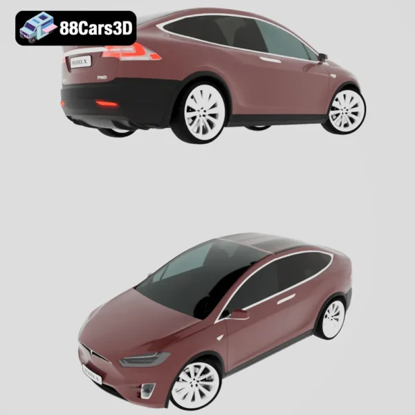 Tesla Model X 3D Model Electric Luxury SUV