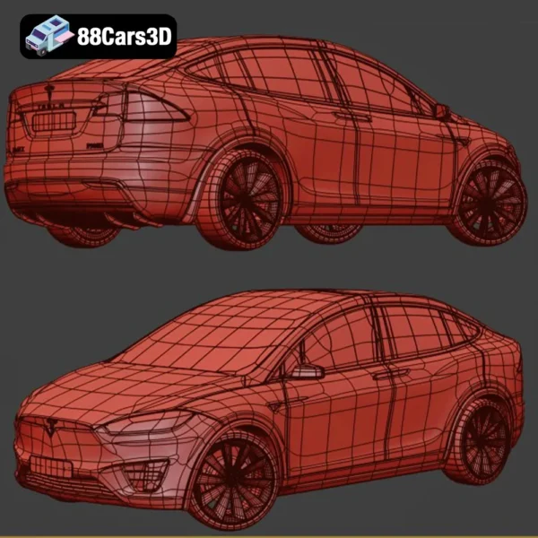Tesla Model X 3D Model Electric Luxury SUV
