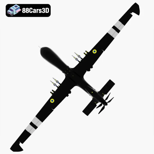 General Atomics MQ 1 UAF SEAGULL 3D Model  Tactical UAV Drone for Military