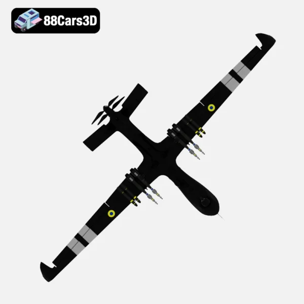 General Atomics MQ 1 UAF SEAGULL 3D Model  Tactical UAV Drone for Military