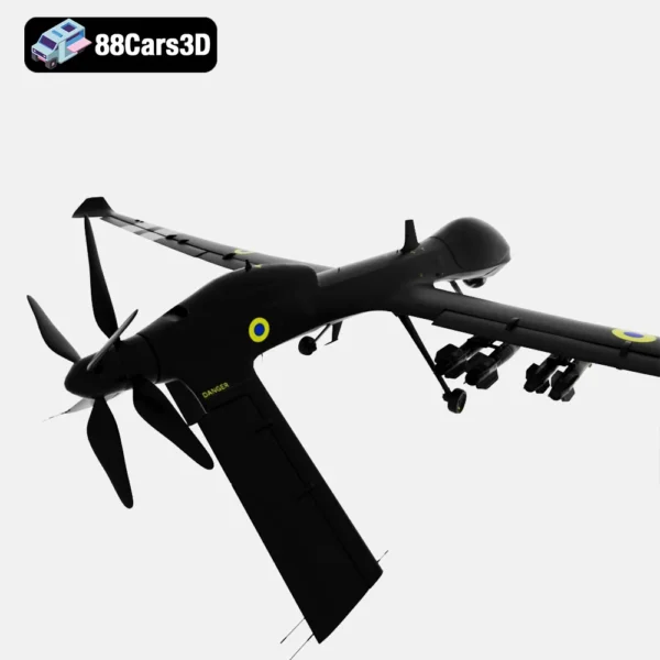 General Atomics MQ 1 UAF SEAGULL 3D Model  Tactical UAV Drone for Military