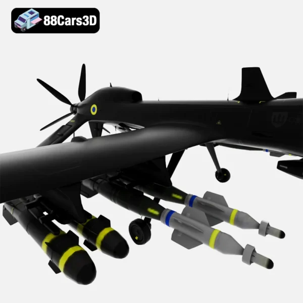 General Atomics MQ 1 UAF SEAGULL 3D Model  Tactical UAV Drone for Military