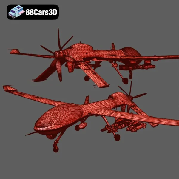 General Atomics MQ 1 UAF SEAGULL 3D Model  Tactical UAV Drone for Military