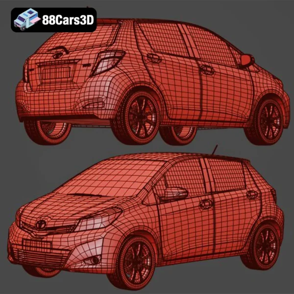 ToyotaYaris2012_5d_mr-007 Toyota Yaris 2012 5 Door MR 3D Model Compact Hatchback for Simulation