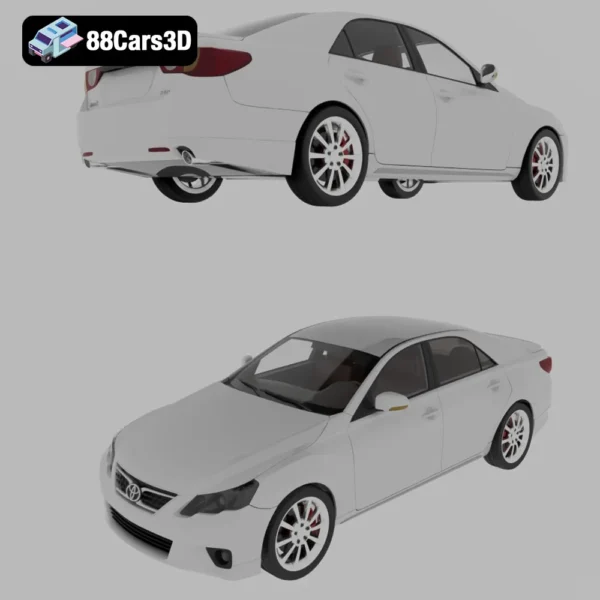 Toyota_Mark_X_2013-006 Toyota Mark X 2013 3D Model Mid Size Executive Sedan for Simulation