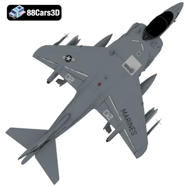 USMC AV 8B Super Harrier II 3D Model V/STOL Ground Attack Jet