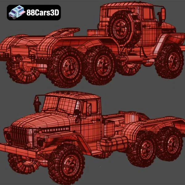 Ural 4420 Truck Tractor 1978 3D Model  Soviet Military Hauler