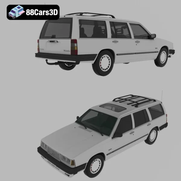 Volvo_745_kombi_US-specs_1985-006 Volvo 745 Kombi US Specs 1985 3D Mode Classic Station Wagon for Rendering