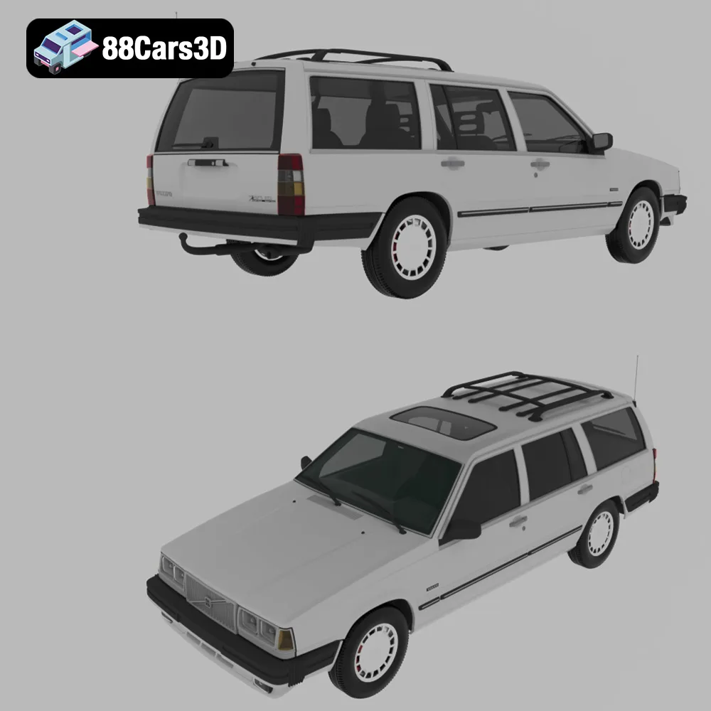 Volvo_745_kombi_US-specs_1985-006 Volvo 745 Kombi US Specs 1985 3D Mode Classic Station Wagon for Rendering 3D Printable STL