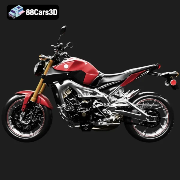 Yamaha FZ 09 2016 -002 Yamaha FZ 09 2016 3D Model Sport Motorcycle