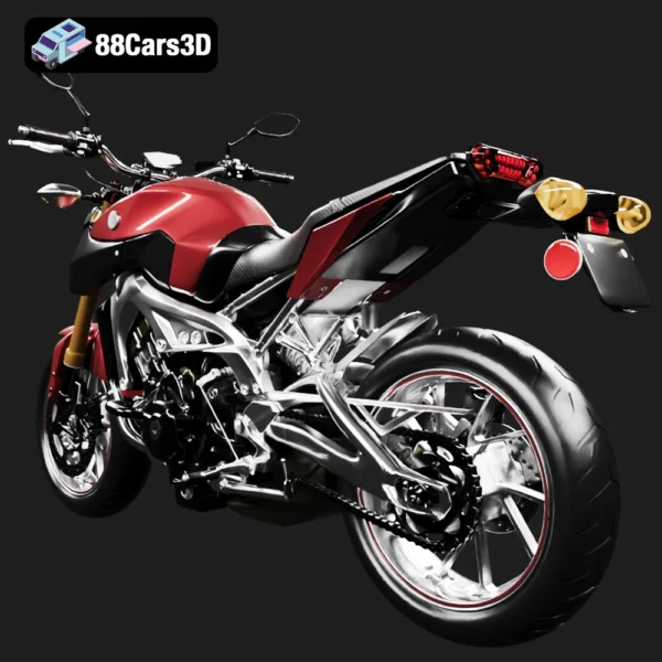 Yamaha FZ 09 2016 -003 Yamaha FZ 09 2016 3D Model Sport Motorcycle