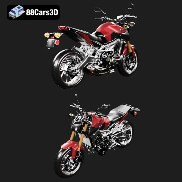 Yamaha FZ 09 2016 -006 Yamaha FZ 09 2016 3D Model Sport Motorcycle