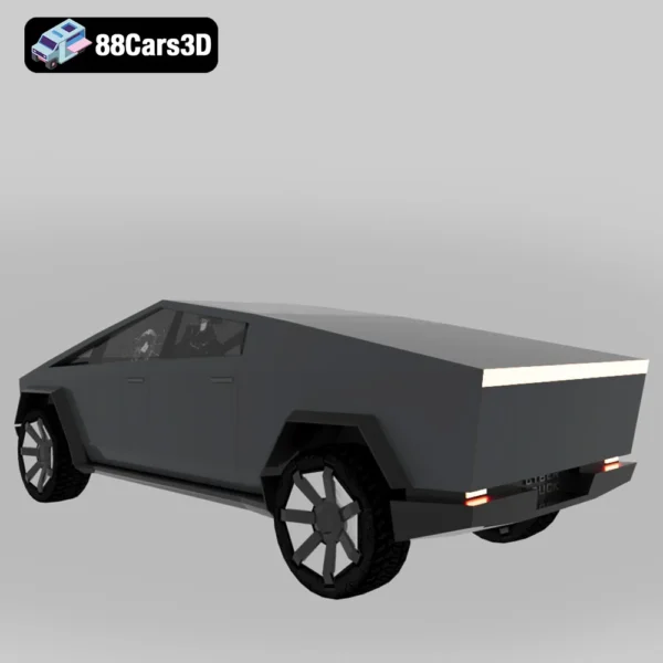 Tesla Cybertruck 3D Model  Futuristic Electric Pickup for Rendering