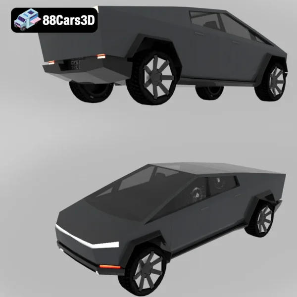 Tesla Cybertruck 3D Model  Futuristic Electric Pickup for Rendering