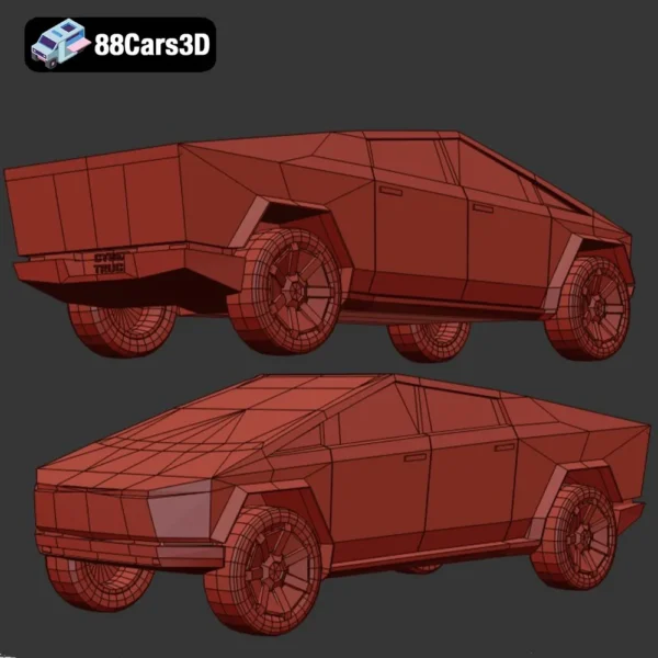 Tesla Cybertruck 3D Model  Futuristic Electric Pickup for Rendering