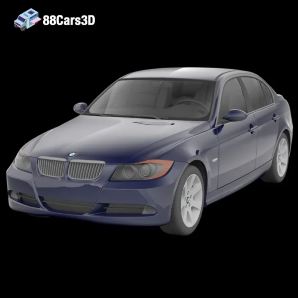 BMW 330 Sedan E90 3D Model Luxury Sedan for Rendering Game Use