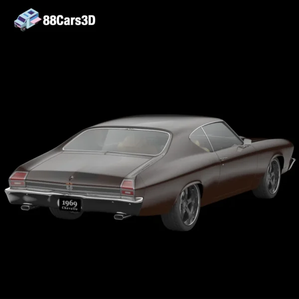 1969 Chevrolet Chevelle SS-001 1969 Chevrolet Chevelle SS 3D Model Classic Muscle Car for Rendering