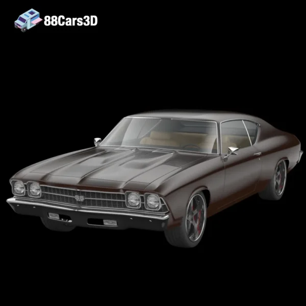 1969 Chevrolet Chevelle SS 3D Model Classic Muscle Car for Rendering