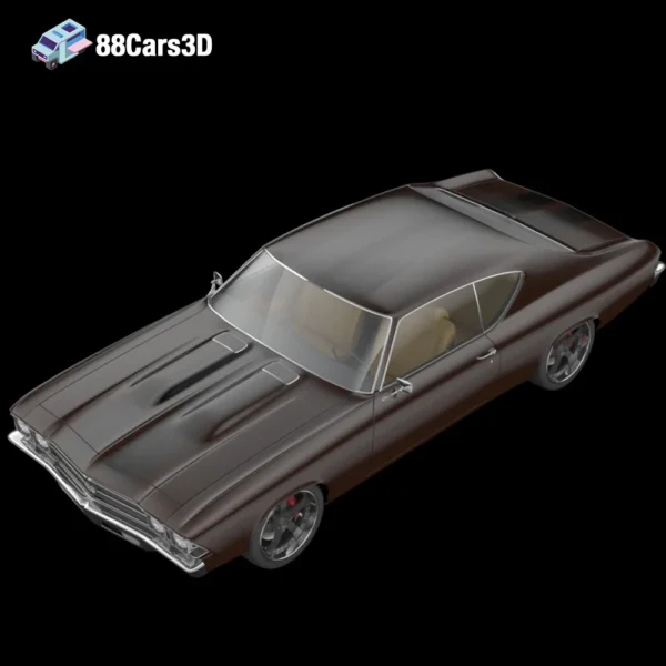 1969 Chevrolet Chevelle SS-005 1969 Chevrolet Chevelle SS 3D Model Classic Muscle Car for Rendering