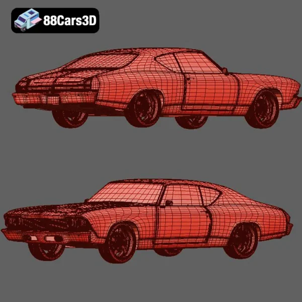 1969 Chevrolet Chevelle SS-008 1969 Chevrolet Chevelle SS 3D Model Classic Muscle Car for Rendering