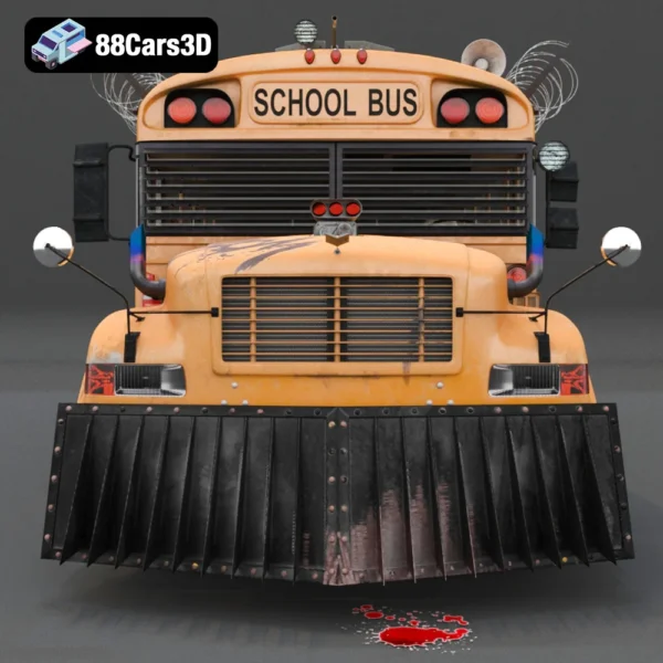 3D Oasis - School Bus-007 School Bus 3D Model Classic Yellow Bus for Rendering