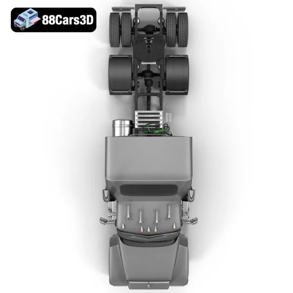 3D Trailer Truck Mack CHU613 Truck-006 Mack CHU613 Trailer Truck 3D Model Heavy Duty Commercial Vehicle