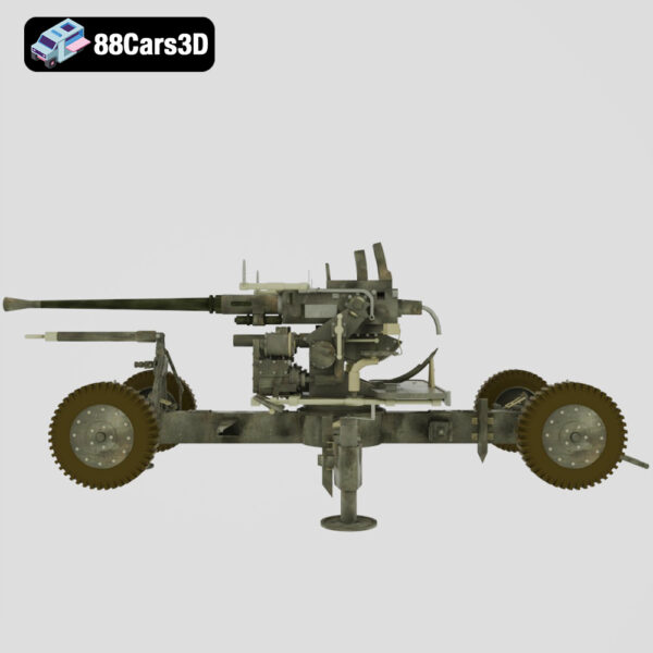 40MM_BOFORS_M1-002 40mm Bofors M1 Anti Aircraft Gun 3D Model Towed Artillery