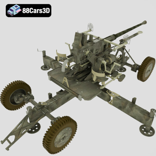 40MM_BOFORS_M1-005 40mm Bofors M1 Anti Aircraft Gun 3D Model Towed Artillery