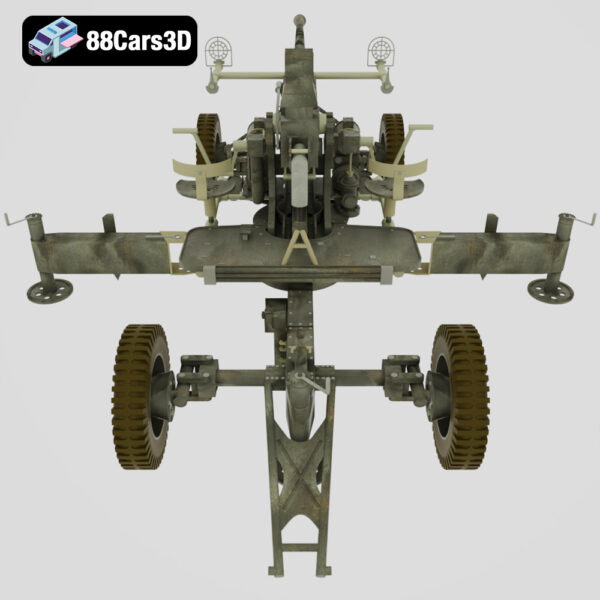 40MM_BOFORS_M1-006 40mm Bofors M1 Anti Aircraft Gun 3D Model Towed Artillery