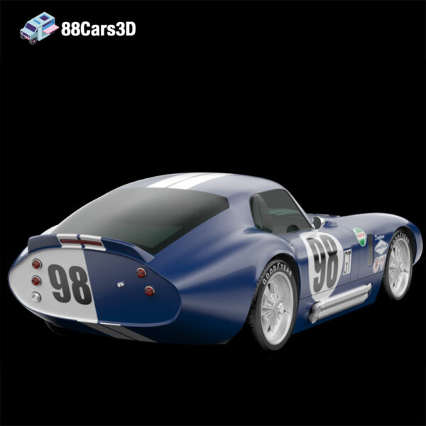 AC Shelby Cobra Daytona Coupe 1964 3D Model Iconic Race Car