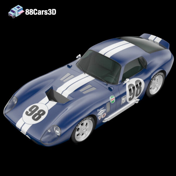 AC Shelby Cobra Daytona Coupe 1964 3D Model Iconic Race Car