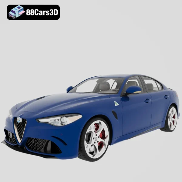 Alfa Romeo Giulia 2016 3D Model Luxury Sports Sedan for Rendering