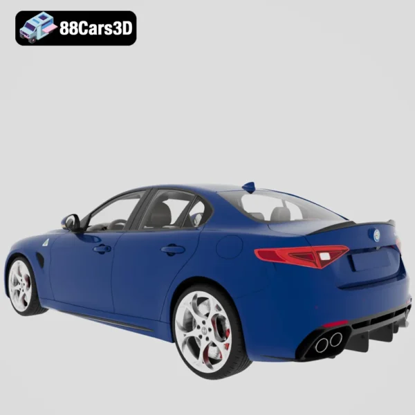 Alfa Romeo Giulia 2016 3D Model Luxury Sports Sedan for Rendering