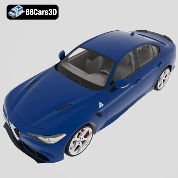 Alfa Romeo Giulia 2016 3D Model Luxury Sports Sedan for Rendering