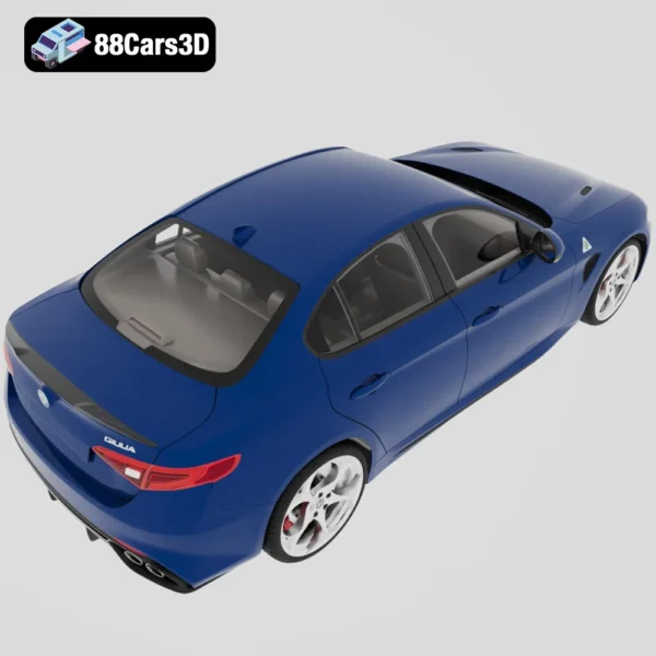 Alfa Romeo Giulia 2016 3D Model Luxury Sports Sedan for Rendering