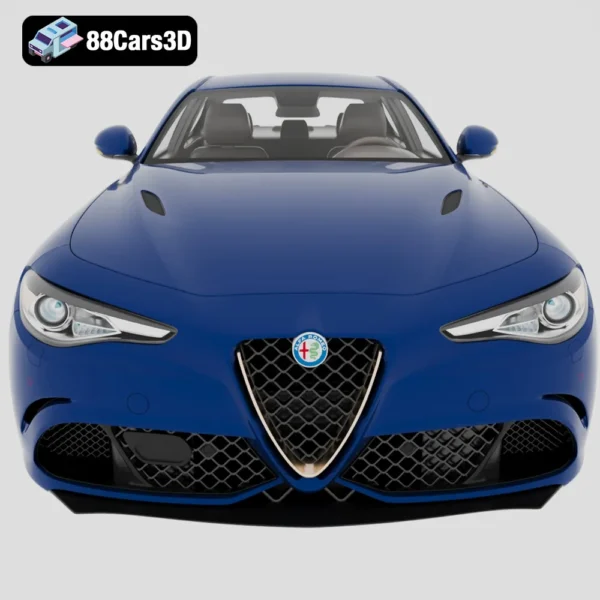 Alfa Romeo Giulia 2016 3D Model Luxury Sports Sedan for Rendering