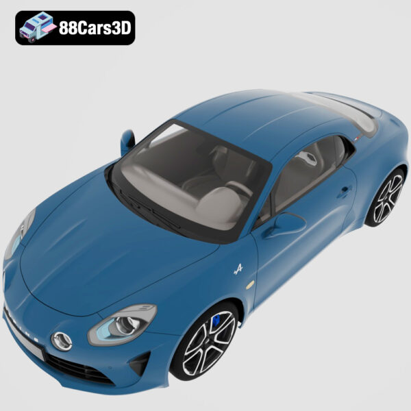 Alpine A110 2018 3D Model Lightweight Mid Engine Sports Coupe