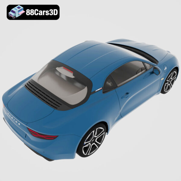 Alpine A110 2018 3D Model Lightweight Mid Engine Sports Coupe