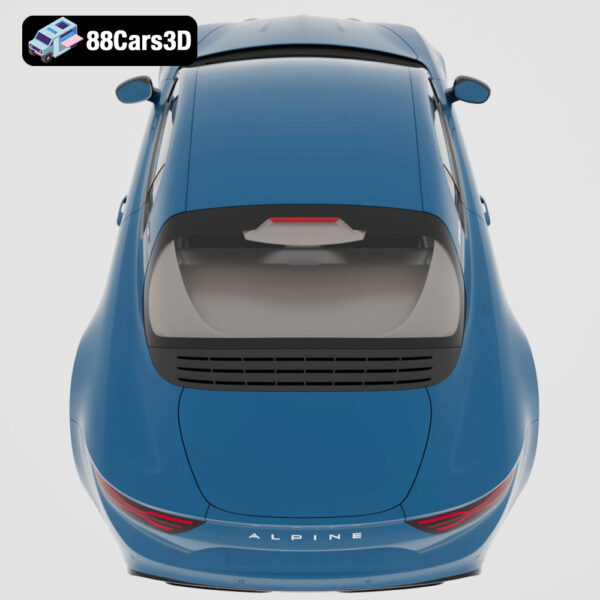 Alpine A110 2018 3D Model Lightweight Mid Engine Sports Coupe