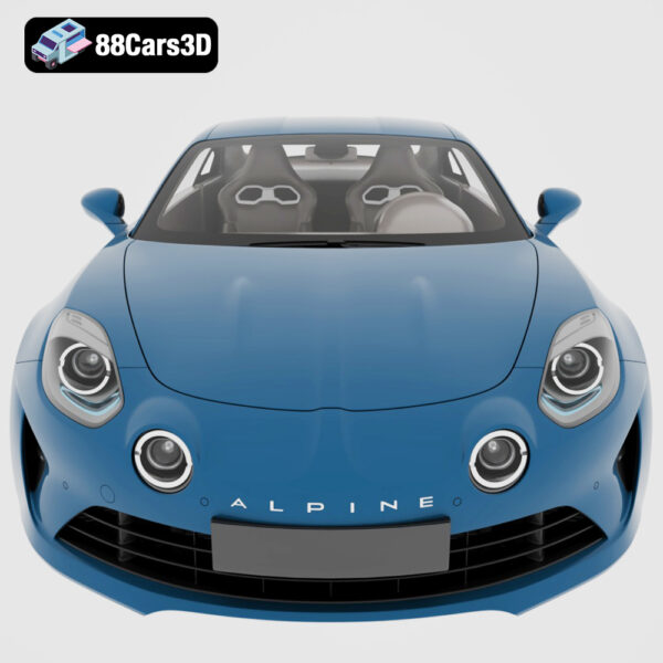 Alpine A110 2018 3D Model Lightweight Mid Engine Sports Coupe