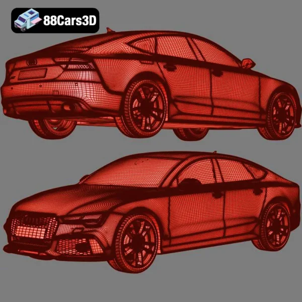 Audi RS7 Sportback Performance 2016 3D Model Luxury Sports Hatchback