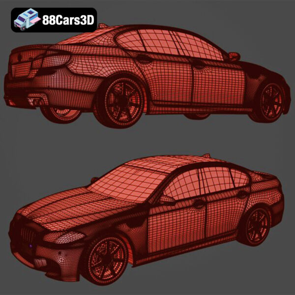 BMW M5 F10 2014 3D Model Super Sedan