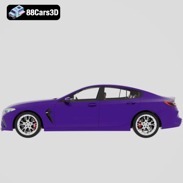 BMW M8 Gran Coupe Competition 2020-002 BMW M8 Gran Coupe Competition 2020 3D Model High-Performance Luxury Sedan