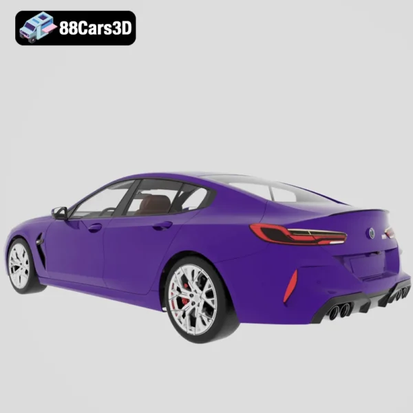 BMW M8 Gran Coupe Competition 2020-003 BMW M8 Gran Coupe Competition 2020 3D Model High-Performance Luxury Sedan