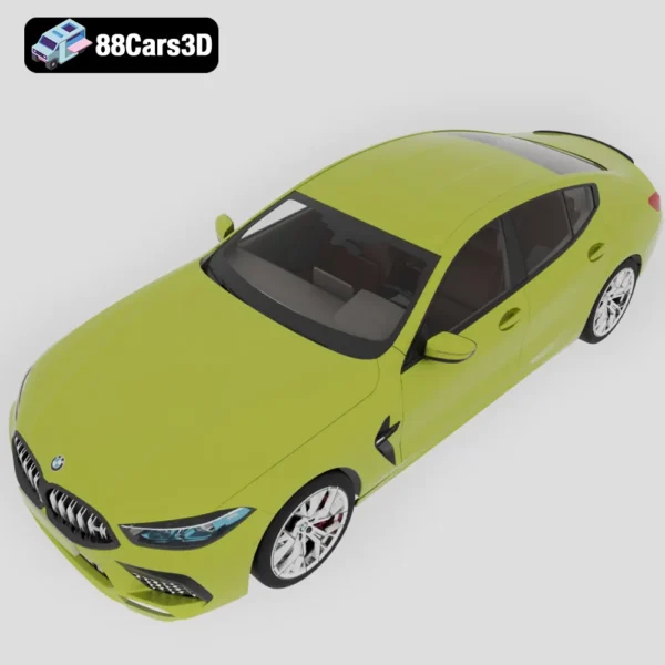 BMW M8 Gran Coupe Competition 2020 3D Model Luxury Sports Sedan for Rendering