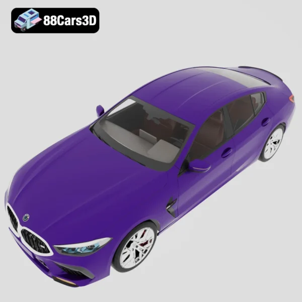 BMW M8 Gran Coupe Competition 2020-004 BMW M8 Gran Coupe Competition 2020 3D Model High-Performance Luxury Sedan