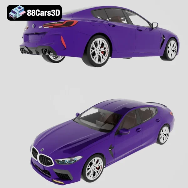 BMW M8 Gran Coupe Competition 2020-006 BMW M8 Gran Coupe Competition 2020 3D Model High-Performance Luxury Sedan
