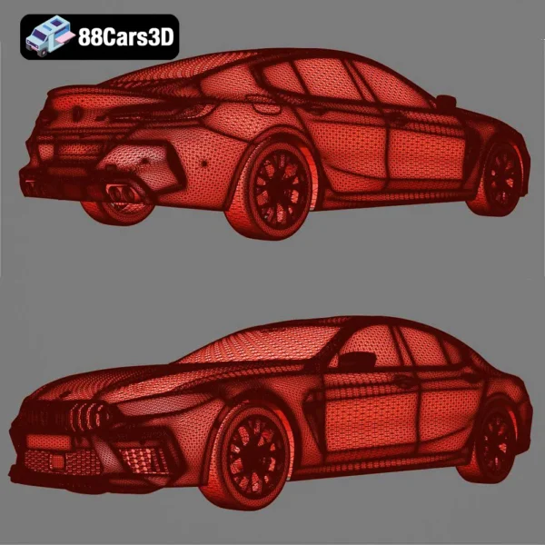 BMW M8 Gran Coupe Competition 2020-007 BMW M8 Gran Coupe Competition 2020 3D Model High-Performance Luxury Sedan