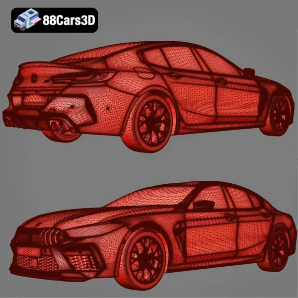 BMW M8 Gran Coupe Competition 2020 3D Model Luxury Sports Sedan for Rendering